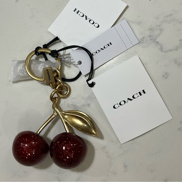 Original Coach Red and Gold Cherry Key Holder - Picture 9 of 15